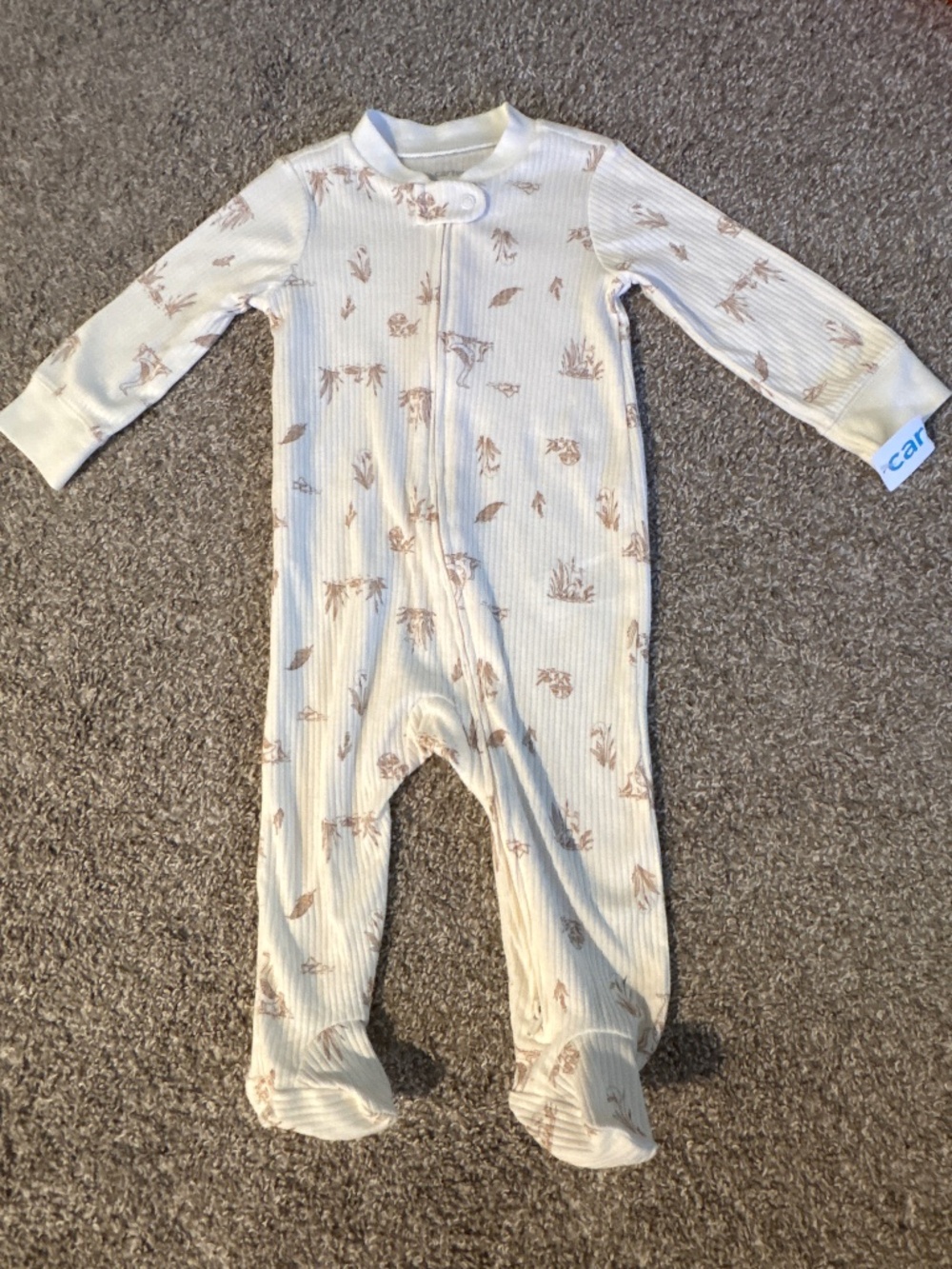 Carters double zipper neutral cozy aesthetic footie pajamas brand new months